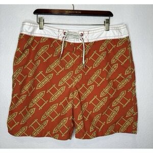 Reyn Spooner WIKI WA'A Men's 36 Board Shorts Outrigger Print Swim‎ Trunks